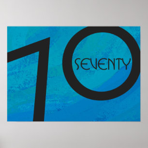 Póster Blue 70 Decade Birthday