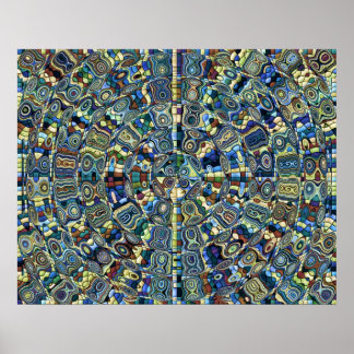 Póster Blue Abstract Pond