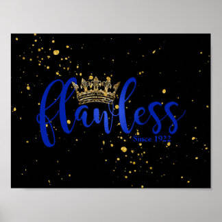Póster Blue and Gold Flawless Since 1922 Poster