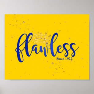 Póster Blue and Gold Flawless Since 1922 Poster