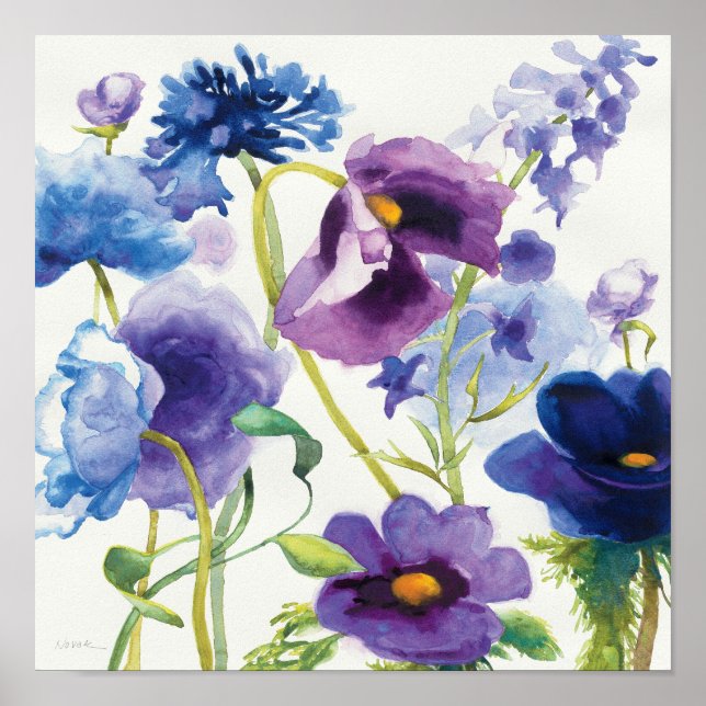 Póster Blue and Purple Mixed Garden (Frente)