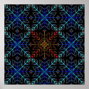 Póster Blue and Red Flakes 36x36