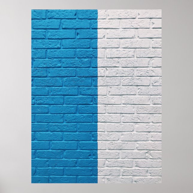 Póster Blue and white painted wall (Frente)