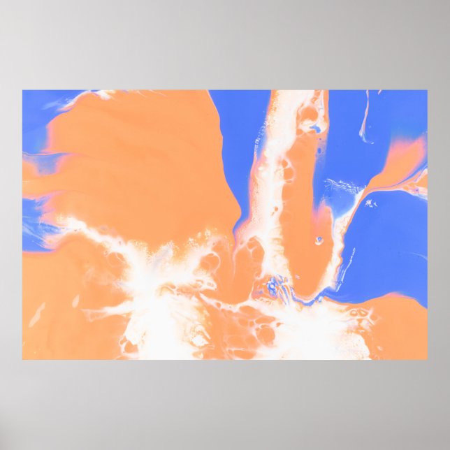 PÓSTER BLUE AND YELLOW ABSTRACT PAINTING (Frente)