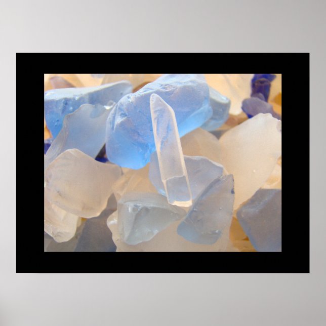 Póster Blue Art Beach Sea Glass imprime Seaglass costero (Frente)