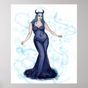 Póster Blue Ava Swirls
