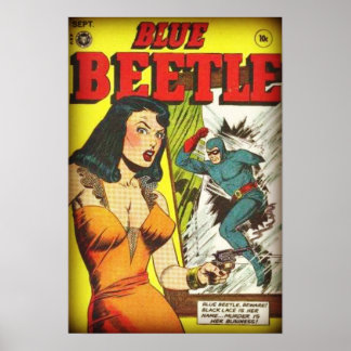 Póster Blue Beetle Vintage Golden Age Comic