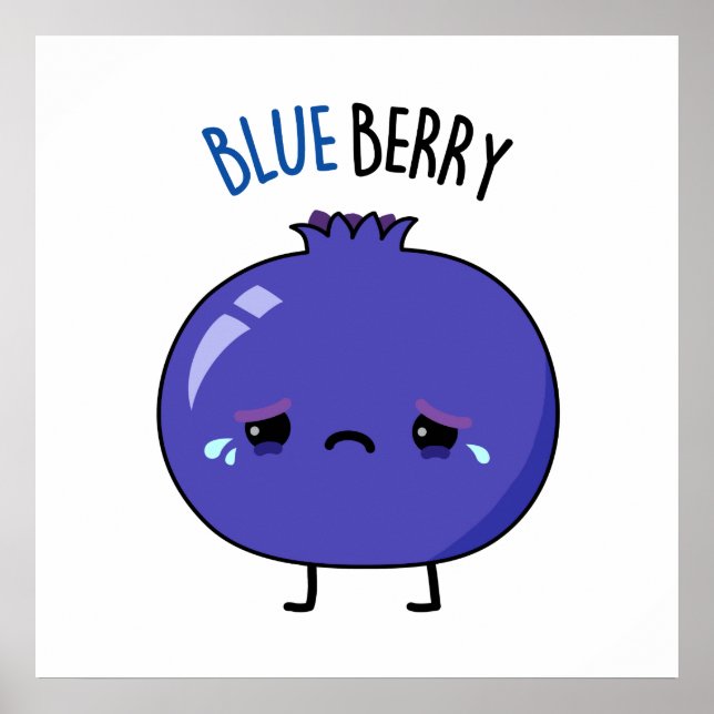 Póster Blue Berry Funny Blueberry Pun (Frente)