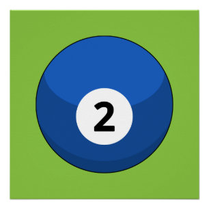 Póster Blue Billiard Ball número dos