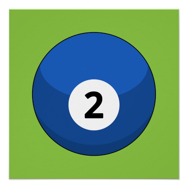 Póster Blue Billiard Ball número dos (Anverso)