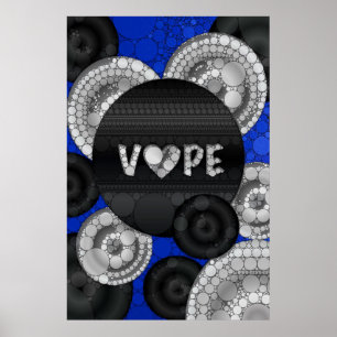 Póster Blue Black 3D Vape Heart