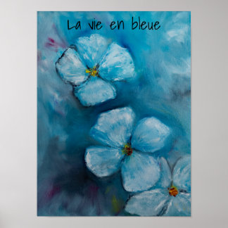 Póster Blue blossoms „la vie en bleue“ poster