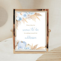 Blue Boho Pumpkin Baby Shower Envelope Station