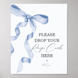 Póster Blue Bow Bridal Shower Comparte una receta de Rótu