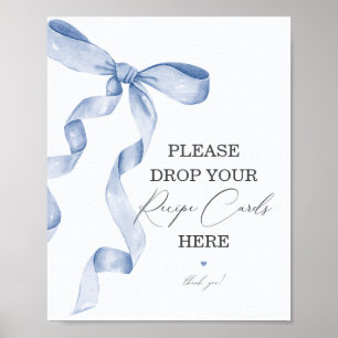Póster Blue Bow Bridal Shower Comparte una receta de Rótu