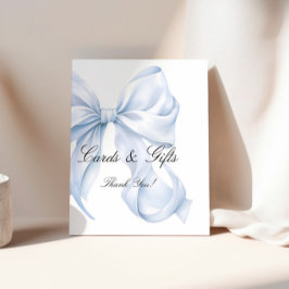Póster Blue Bow Cards and Gifts Sign, Coquette Bow