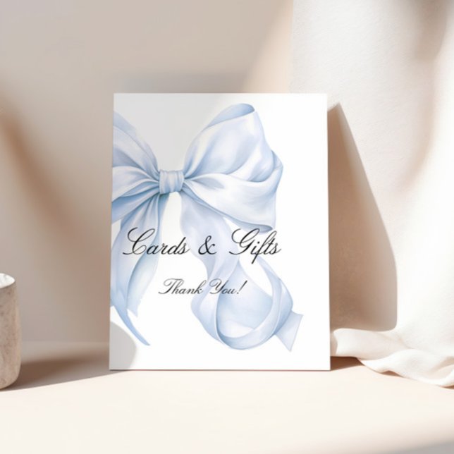 Póster Blue Bow Cards and Gifts Sign, Coquette Bow (Subido por el creador)