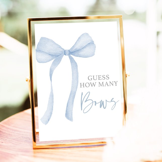 Póster Blue Bow Coquette Adivina cuántas Baby Shower (Subido por el creador)