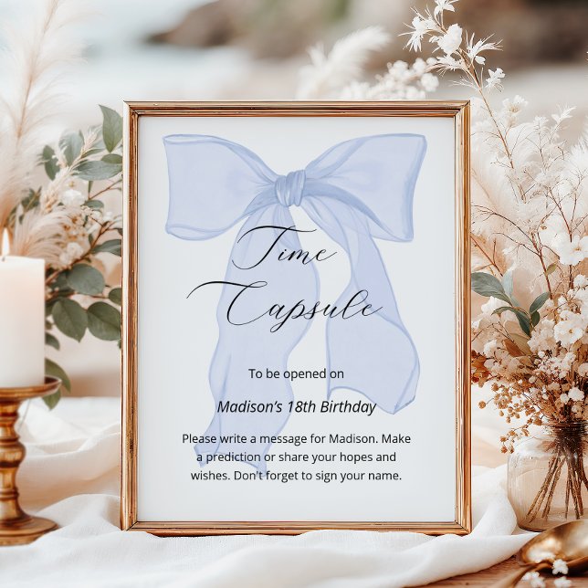 Póster Blue Bow Coquette Primera Cápsula de Cumpleaños (Subido por el creador)