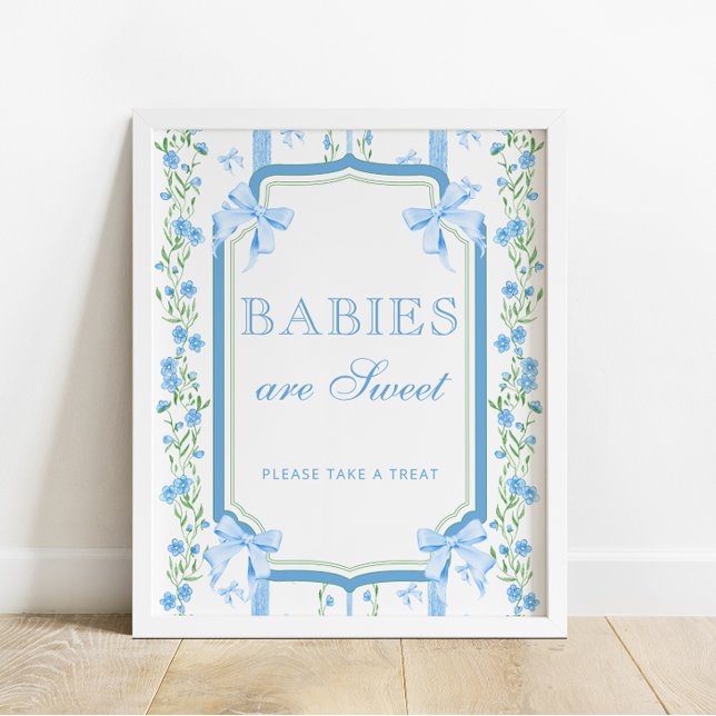 Póster Blue Bow Floral Babies Sweet Take a Tret (Subido por el creador)