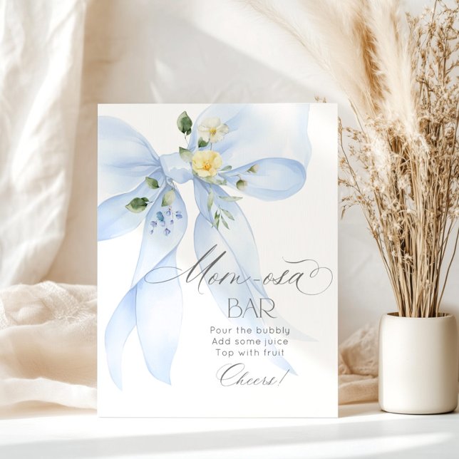 Póster Blue Bow floral Momosa bar acuarela (Subido por el creador)