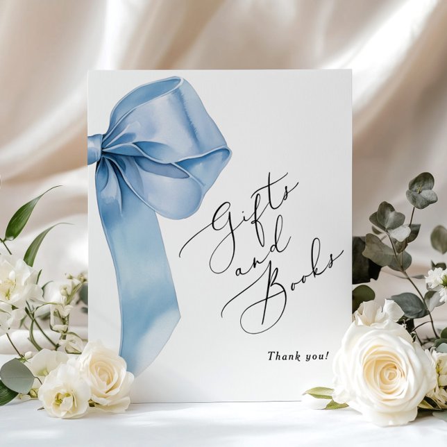 Póster Blue Bow Libros y regalos caligrafía elegante (Subido por el creador)