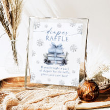 Blue Bow Winter Books Baby Shower Diaper Raffle 