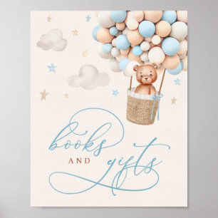 Póster Blue Boy Teddy Bear Baby Shower Books & Gifts Rótu