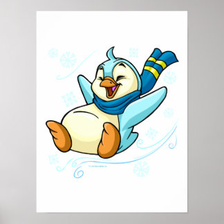 Póster Blue Bruce sliding across ice