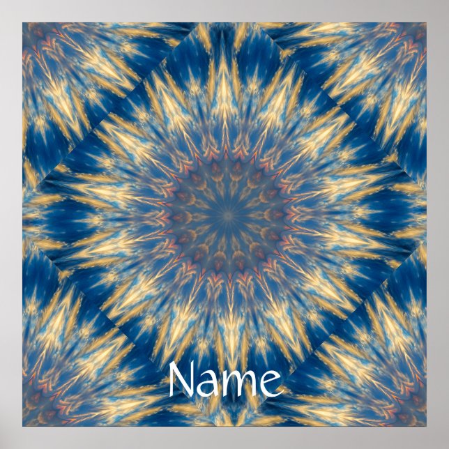 Póster Blue Chakra Kaleidoscope Thunder_Cove (Frente)