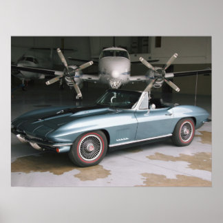 Póster Blue Chevrolet Corvette Poster