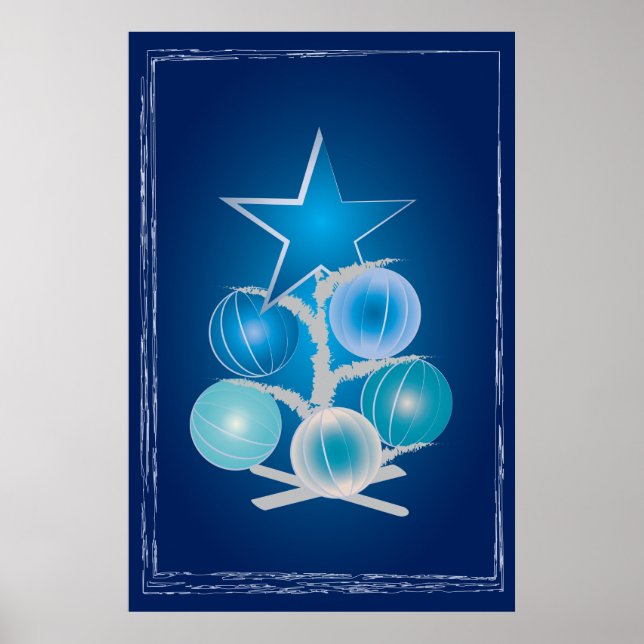 Póster Blue Christmas tree (Frente)