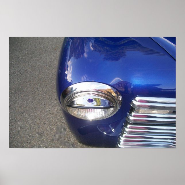 Póster Blue Classic Car (Frente)