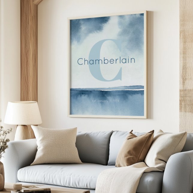 Póster Blue Coastal Custom Last Name Wall Art Prints (Subido por el creador)