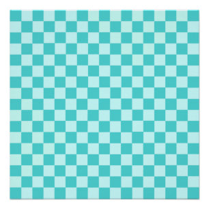 Póster Blue Combination Classic Checkerboard de STaylor