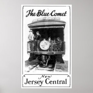 Póster Blue Comet Train Glossy Poster