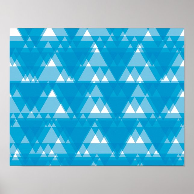 Póster Blue, cool, modern, trendy overlapped triangles (Frente)