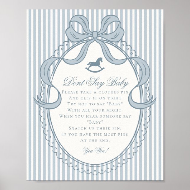 Póster Blue Coquette Bow Rocking Horse Dont Say Baby (Frente)