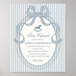 Póster Blue Coquette Bow Rocking Horse Time Capsule