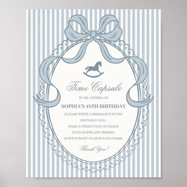 Póster Blue Coquette Bow Rocking Horse Time Capsule (Frente)