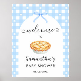 Póster Blue Coquette Pie Baby Shower Welcome