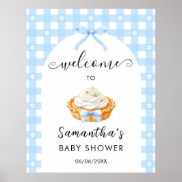 Póster Blue Coquette Pumpkin Pie Baby Shower Welcome