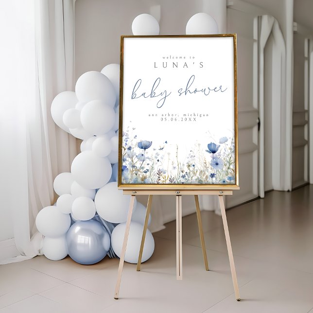 Póster Blue Cute Baby In Bloom Wildflower Welcome Poster (Subido por el creador)