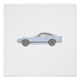 Póster Blue Datsun 240Z Sports Car Perfect
