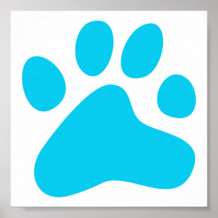 Póster Blue Dog Paw