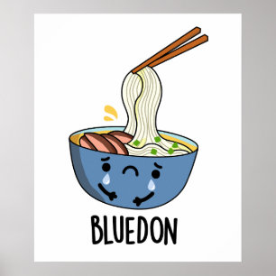 Póster Blue-don Funny Udon Pun