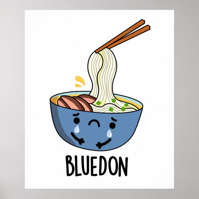 Póster Blue-don Funny Udon Pun (Frente)