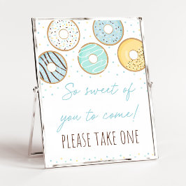 Póster Blue Donut So Sweet Birthday Rótulo