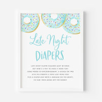 Blue Donuts Baby Shower juego de pañales nocturnos