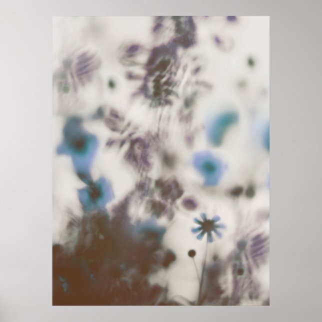 Póster Blue Dreamy Soft Wildflowers (Frente)